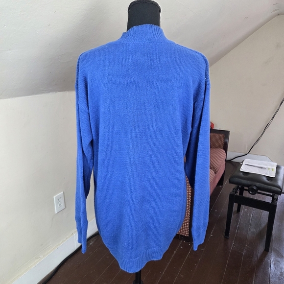 VTG Max and Diane Teddy Bear Sweater Blue Knit Pullover 80s 90s Style M - Picture 4 of 11